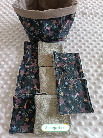 Panier et 8 lingettes lavables