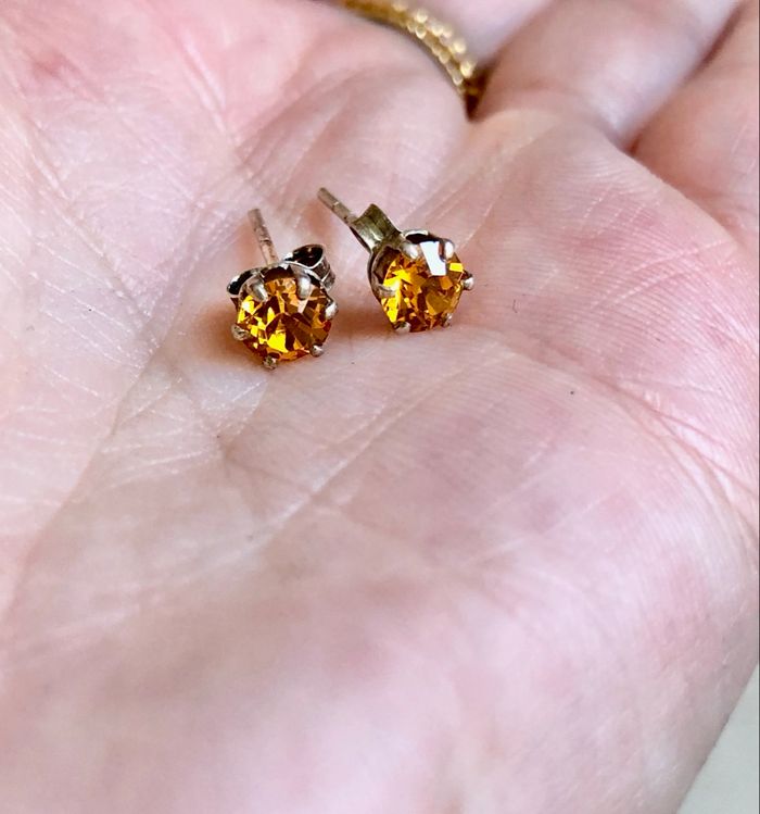 💜 Boucle d’oreilles orange doré 💜 - photo numéro 2