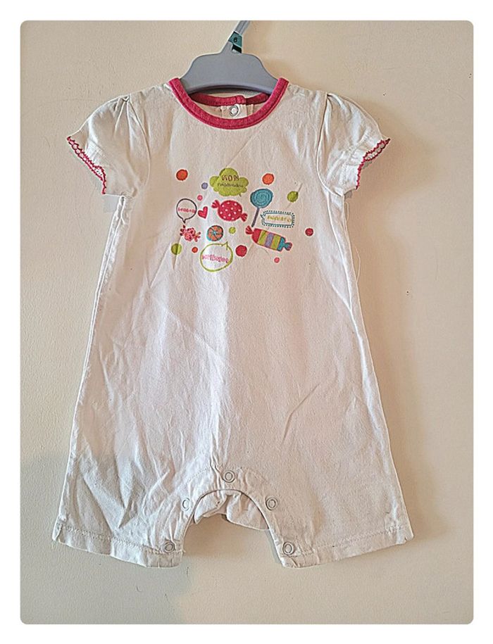 Combi short blanche a motif orchestra Taille 9 mois - photo numéro 2