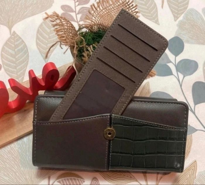 Portefeuille gris avec porte-cartes indépendants - photo numéro 5