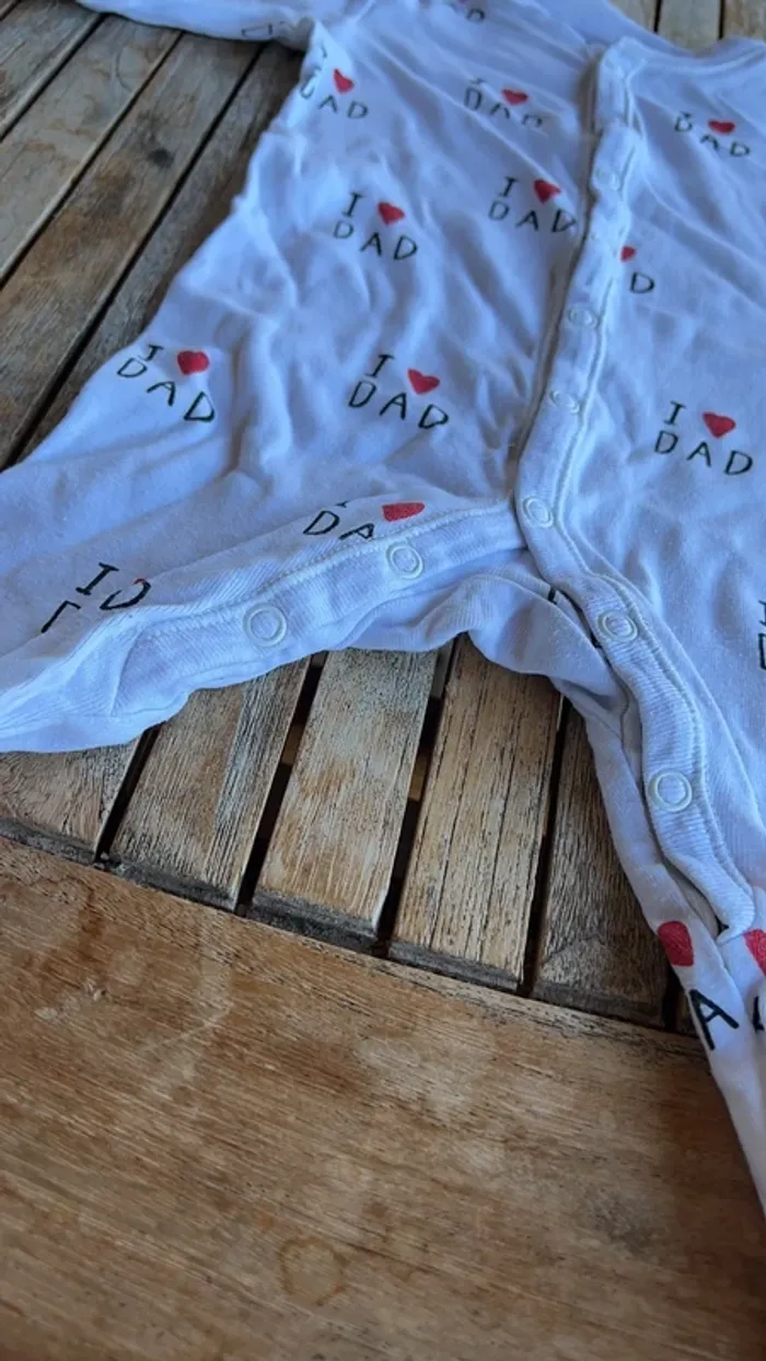 Pyjama manches longues  I love Dad H&M - 2/4 mois - photo numéro 2
