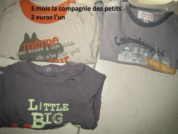 lot de tee shirts manches longues 3 mois la compagnie des petits