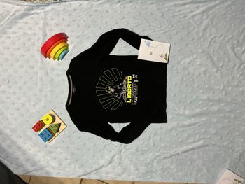 teeshirt manches longues noir imprimé devant XS/156cm liberto