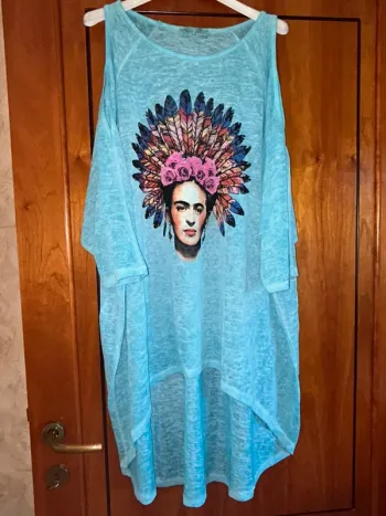 Tunique turquoise Frida Kahlo taille unique