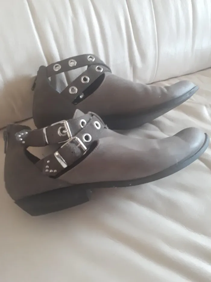 Bottines ouvertes beige 39