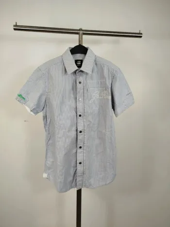 Chemise manches courtes rayée bleu et blanc G-star Raw femme  - Taille S A603