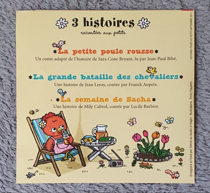 CD "3 Histoires racontées aux Petits" - Sept. 2011 (3-5 ans) / Milan - photo numéro 2