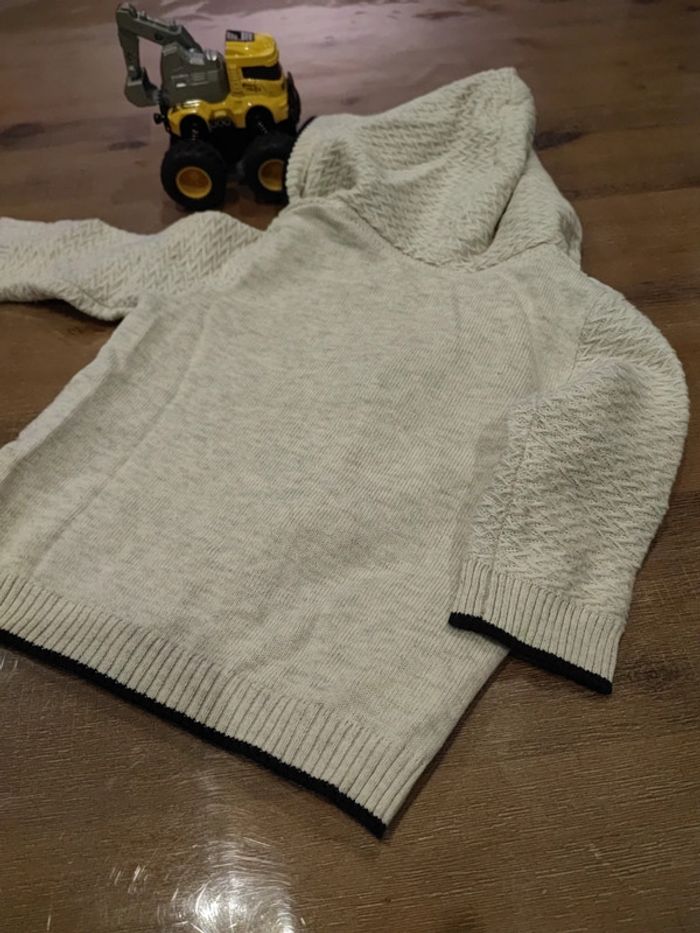 Gilet zippé beige a capuche - photo numéro 4