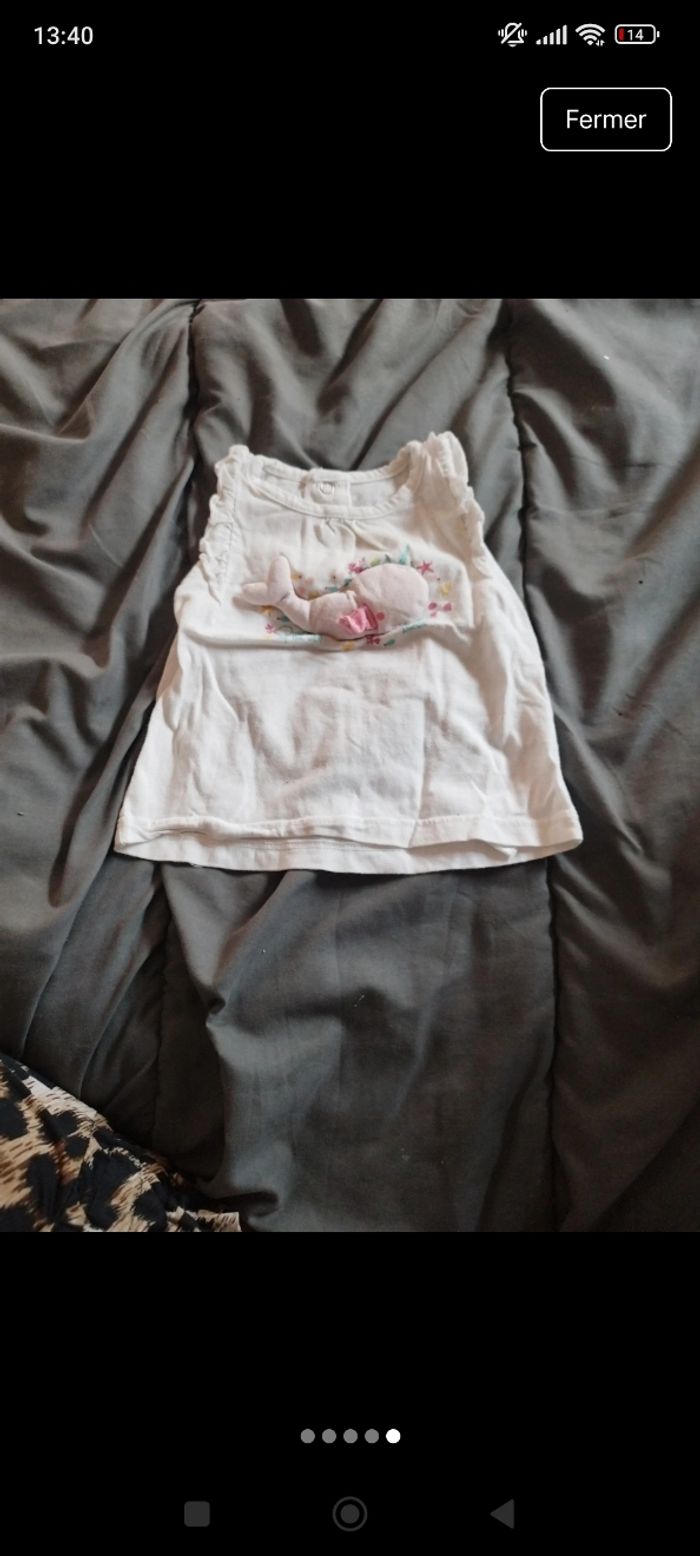 Tee shirt manche courte bébé fille taille 6 mois - photo numéro 5