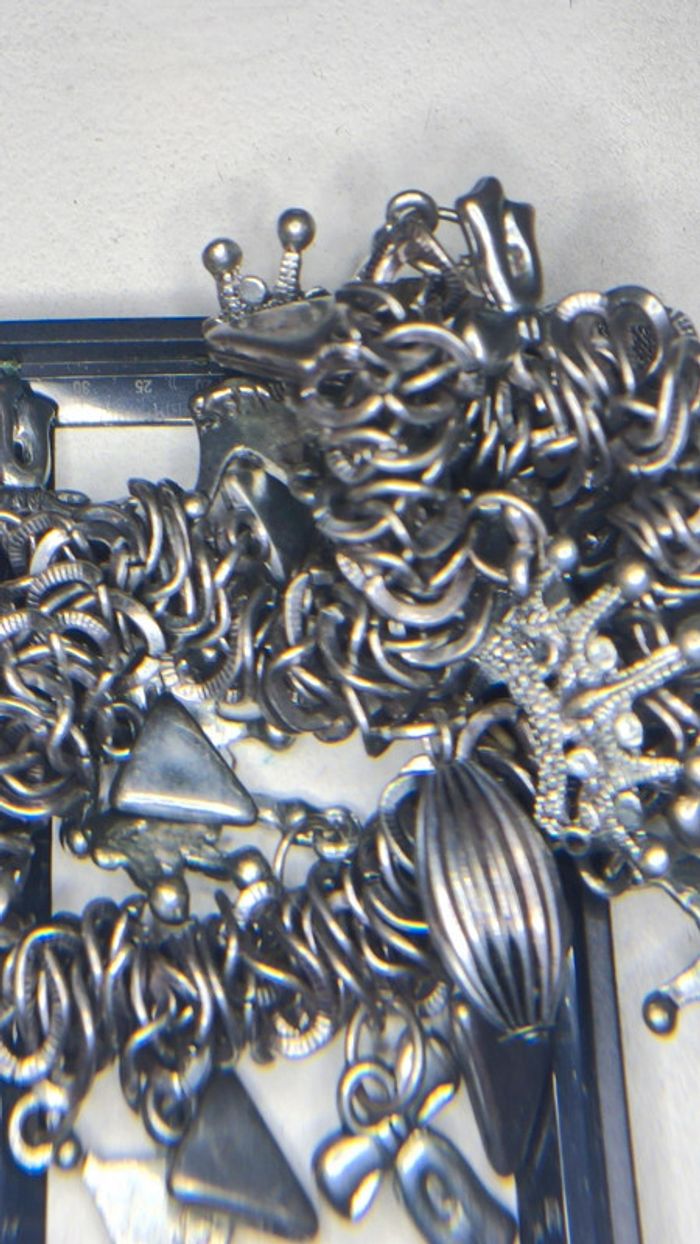 Bracelet charms en argent vintage - photo numéro 8