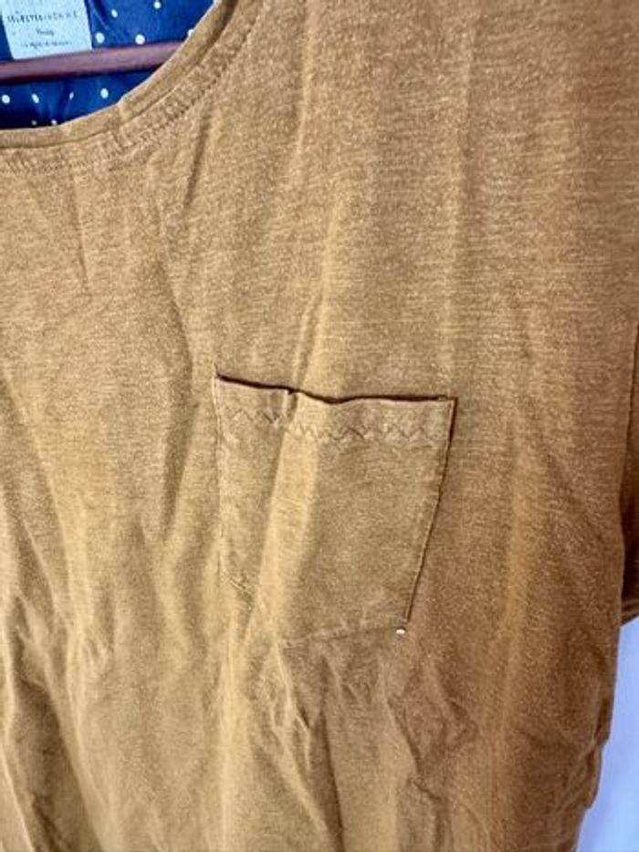 T-shirt homme Selected S moutarde coton poche – basique tendance - photo numéro 10