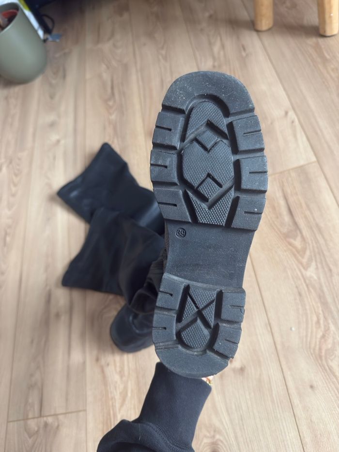 Cuissarde Jonak cuir noires 39 neuves - photo numéro 3