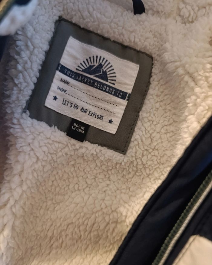 Manteau épais hiver tricolore 12-18 mois - photo numéro 3