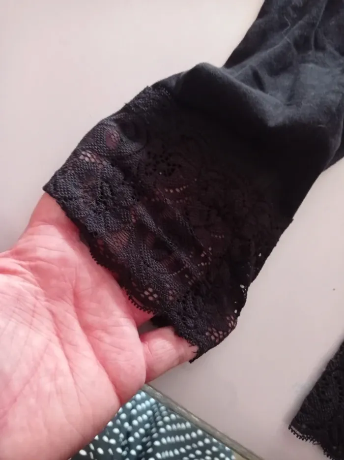 Caleçon legging noir avec dentelle - photo numéro 2