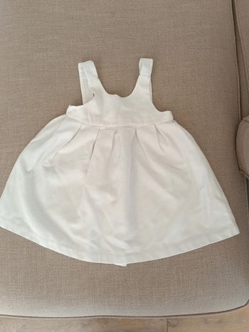 Robe cousue main 12 mois en piqué de coton