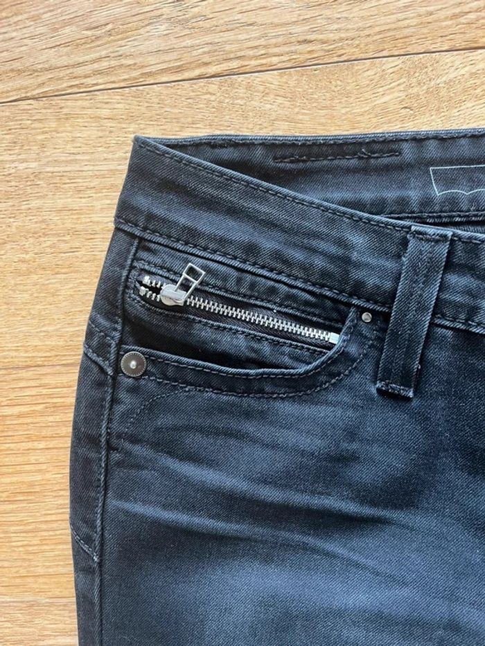 Jean pantalon Levi’s skinny taille basse W25 L32 34/36 noir gris demi curve low rise - photo numéro 4