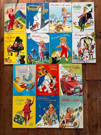 TBE - 14 Livres Caroline années 50/60 Lot Grands albums Hachette Pierre Probst