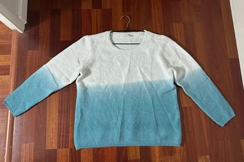 Armand Thierry pull dégradé blanc et bleu