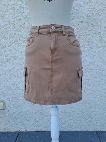 Mini jupe cargo Only marron camel t. 34