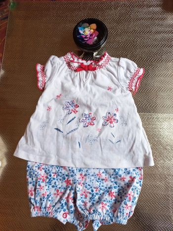 Belle combinaison imitation short chemisier