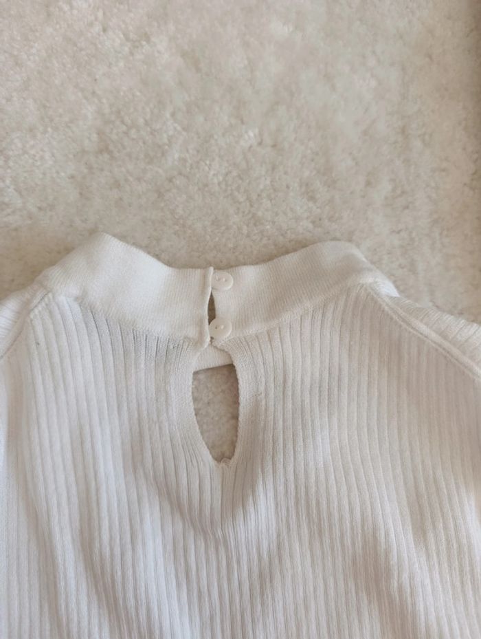 Pull col V Morgan S blanc moulant sexy - photo numéro 9