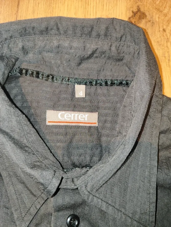 Chemise Unie Cerrer Noire à Rayures Discrètes - Taille 4 / XL - Très Bon État - photo numéro 3
