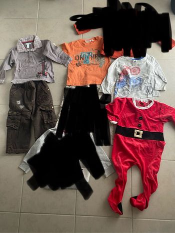 Lot vetements garçon 24 mois pyjama pull  polo ensemble pantalon