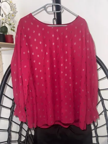 T-shirt manches longues femme bordeaux – Grande Taille 50/52