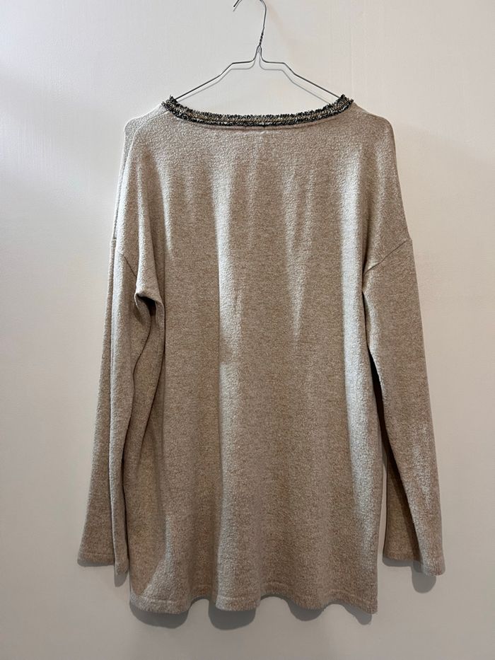 Pull Doux Beige Mélangé PIMKIE avec Collier Intégré - Taille M - photo numéro 2