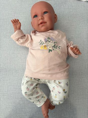 Jolie poupée réaliste Reborn qui pleure et dit Papa, Maman comme neuf avec vêtements et accessoires