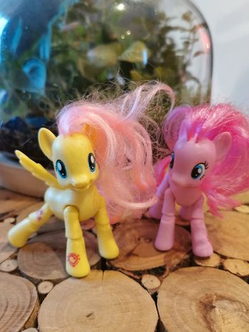 🌺Lot 2 My Little Pony ailes jaune et rose articulé
