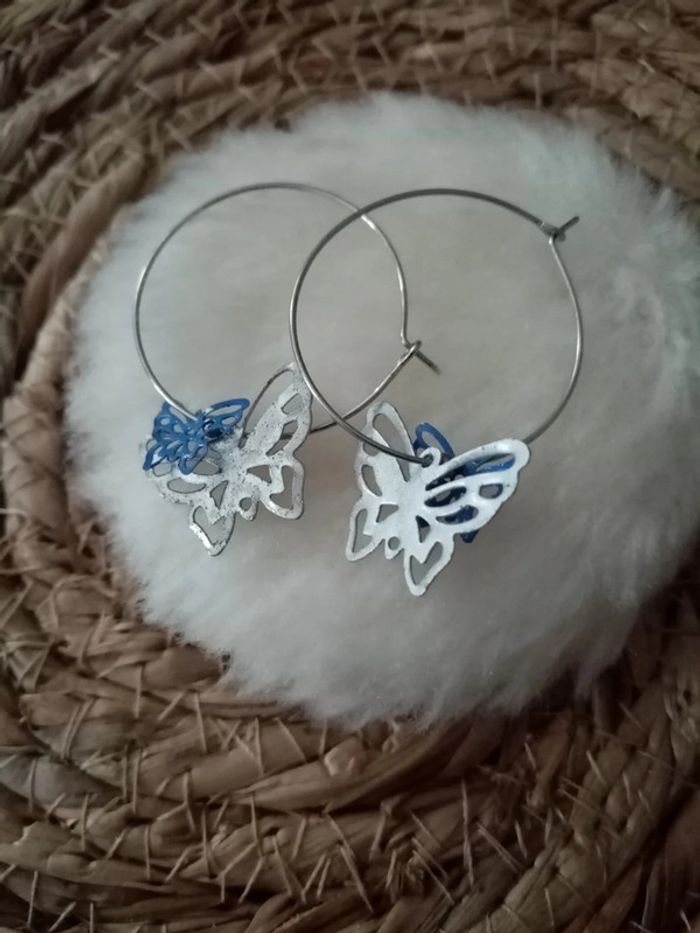 Boucles d'oreilles papillons filigranes - photo numéro 2