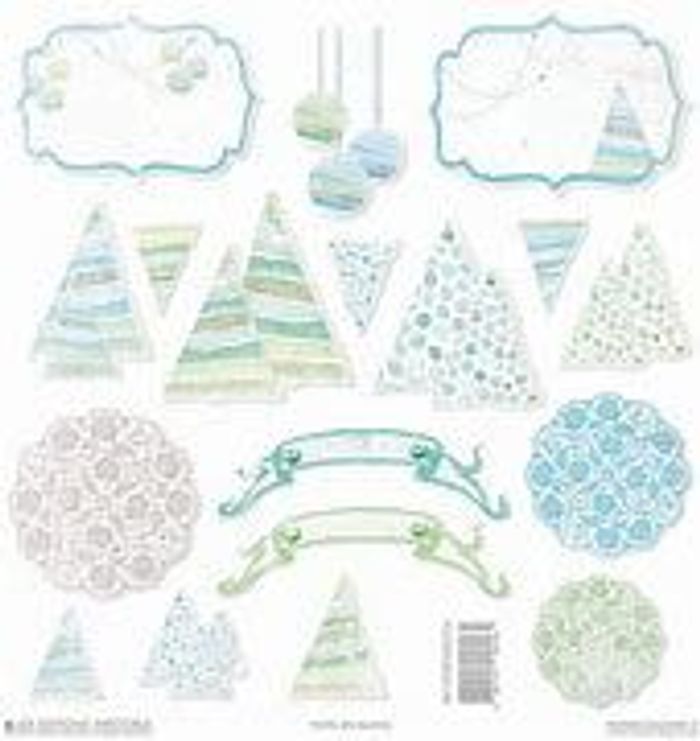 Set de 16 papiers scrapbooking NOEL EN BLANC