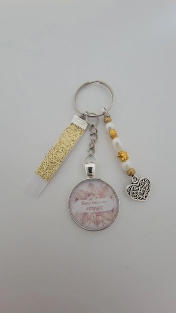 Cadeau marraine, porte clé message " super marraine forever"