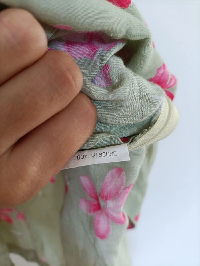 Débardeur fleuri vert kaki Burton vintage - photo numéro 5