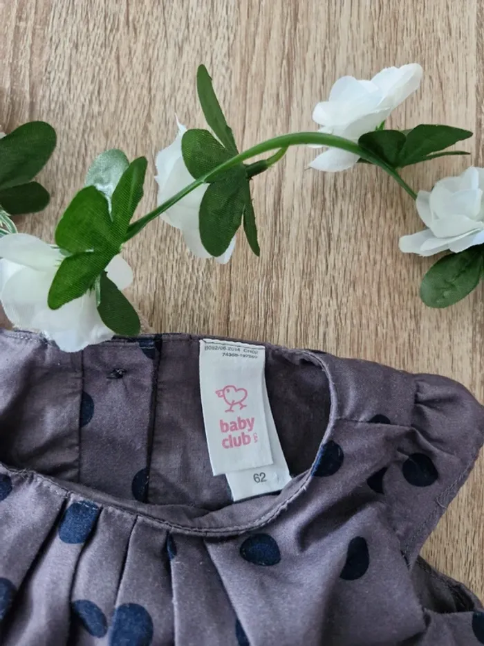 Ensemble robe + bloomer à pois bébé fille 3 mois - légère pour l'été - photo numéro 2