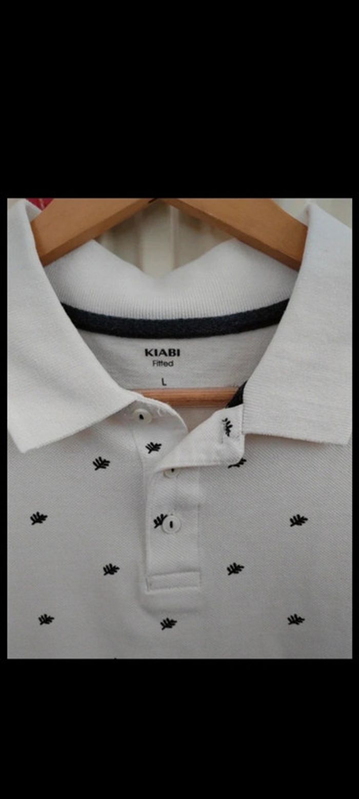 🤍Polo blanc fitted taille L de chez Kiabi - photo numéro 4