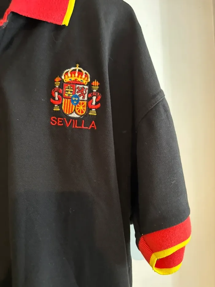 Polo homme imprimé Séville taille L - 40 très bon état - photo numéro 3