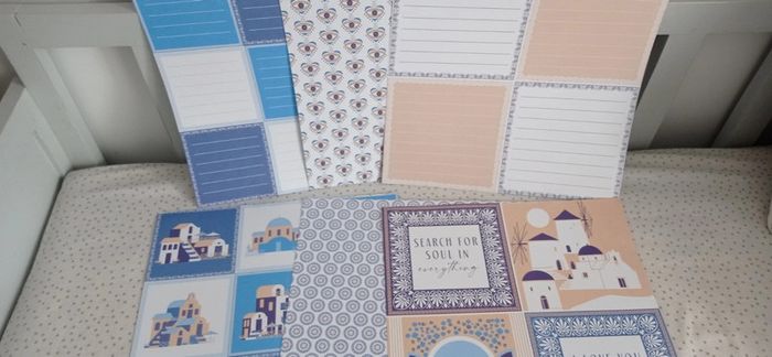 Lot de 5 feuilles scrapbooking Grèce
