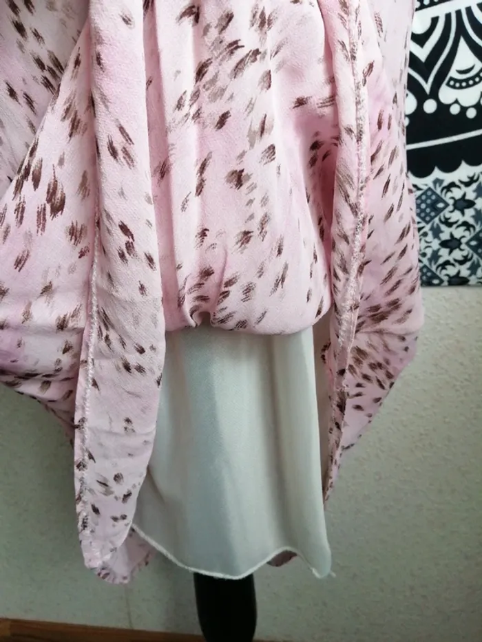 Jupe vintage rose pâle motifs tâches / renatto bene paris / (L) - photo numéro 4