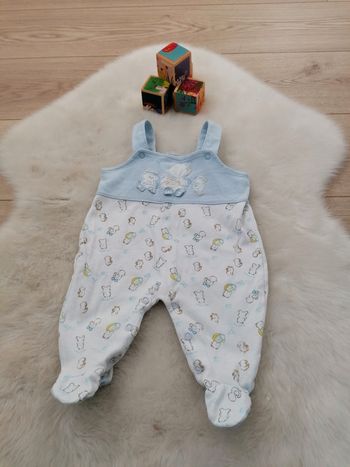 Salopette en 100% coton bébé 0-3 mois #espanolitinagarcon1mois #espanolitinagarcon3mois