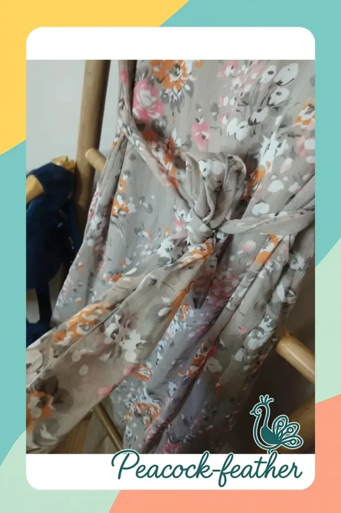 Robe beige fleurie afibel 56 neuve - photo numéro 4