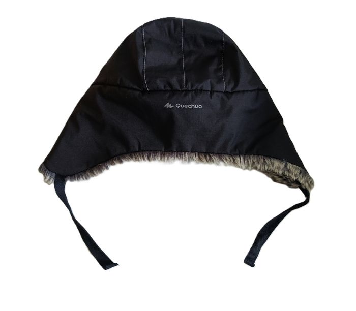 Bonnet cache oreilles. Chapka noir et beige. Fausse fourrure. Quechua. Taille S / M. 55 - 58 cm - photo numéro 8