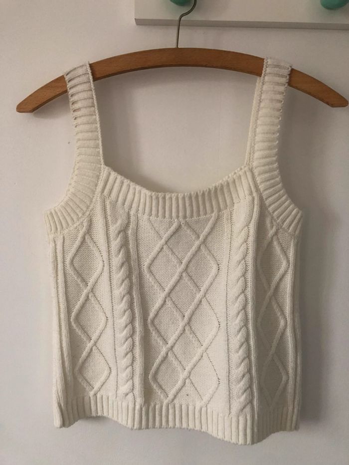 Crop top bretelles blanc primark tricot