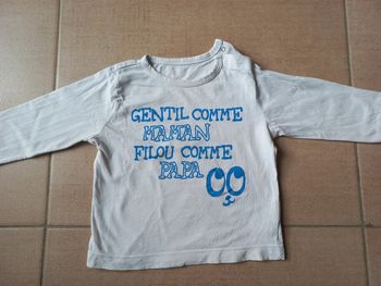 Tee-shirt manches longues blanc 12 mois
