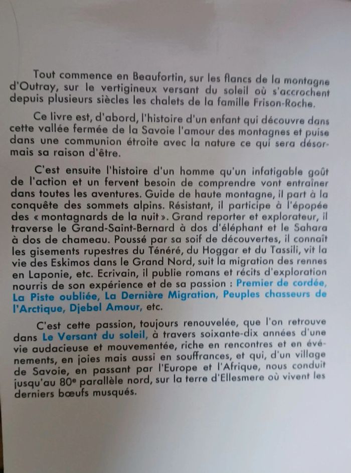 Livre " le versant du soleil " - photo numéro 4