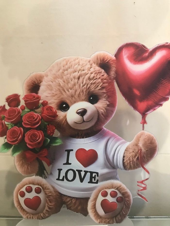 Sculpture ourson amoureux en 2D - photo numéro 3