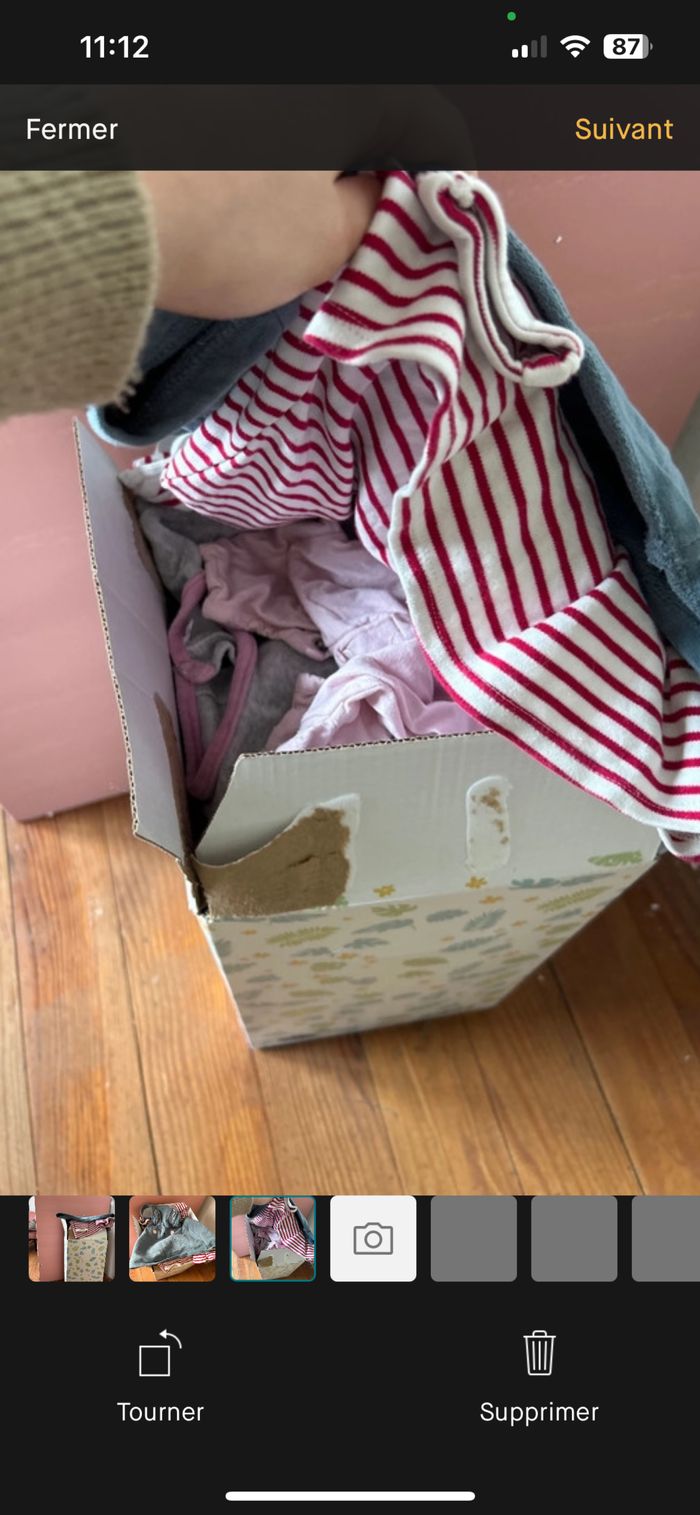 Carton vêtement bébé fille