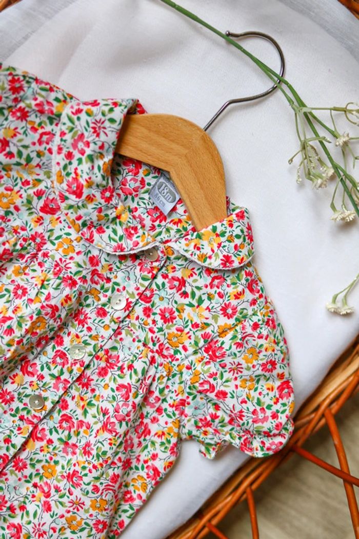 Blouse col Claudine Liberty rouge, Dadati, 18 mois - photo numéro 2