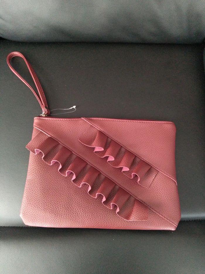Pochette simili cuir bordeaux